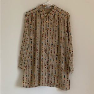 Vintage Tab button down with gold button details